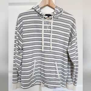 J.Crew Drawstring Hoodie in Striped Terry - style #AU672